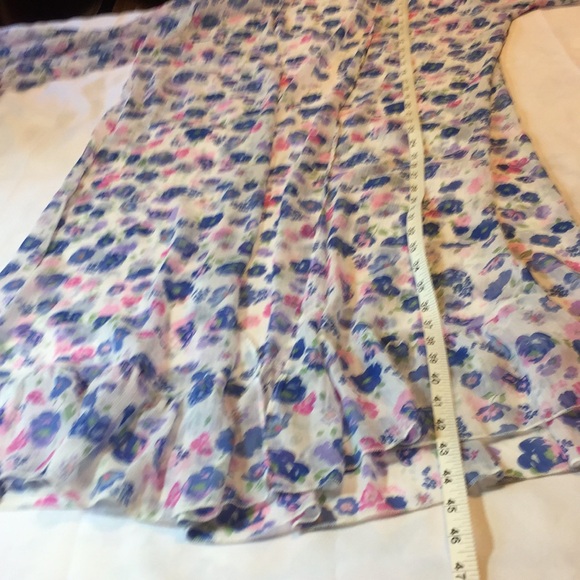 Loft Outlet Semi-Sheer Floral Duster Robe with Ruffle Size XS/S - Picture 9 of 11